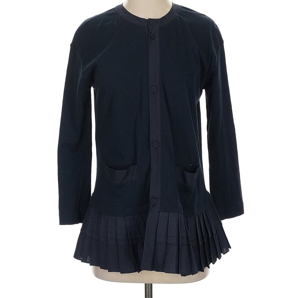 Marni Navy Pleated Hem Top